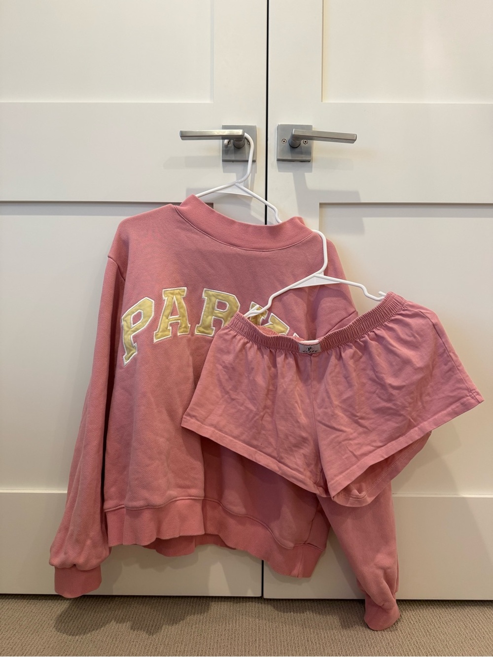Parke Pink & Yellow Mockneck & Shorts Set
